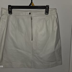 White Leather Mini Skirt
